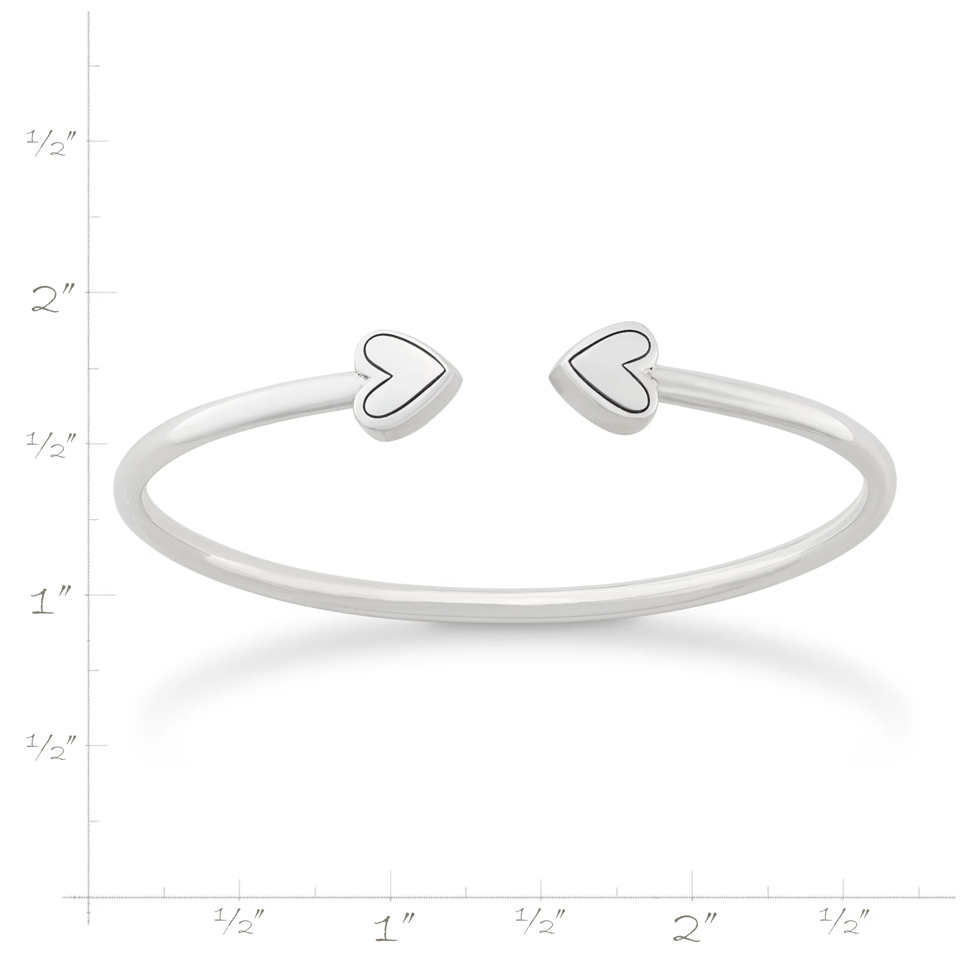 Two Hearts Flexible Cuff Bracelet - Image 5