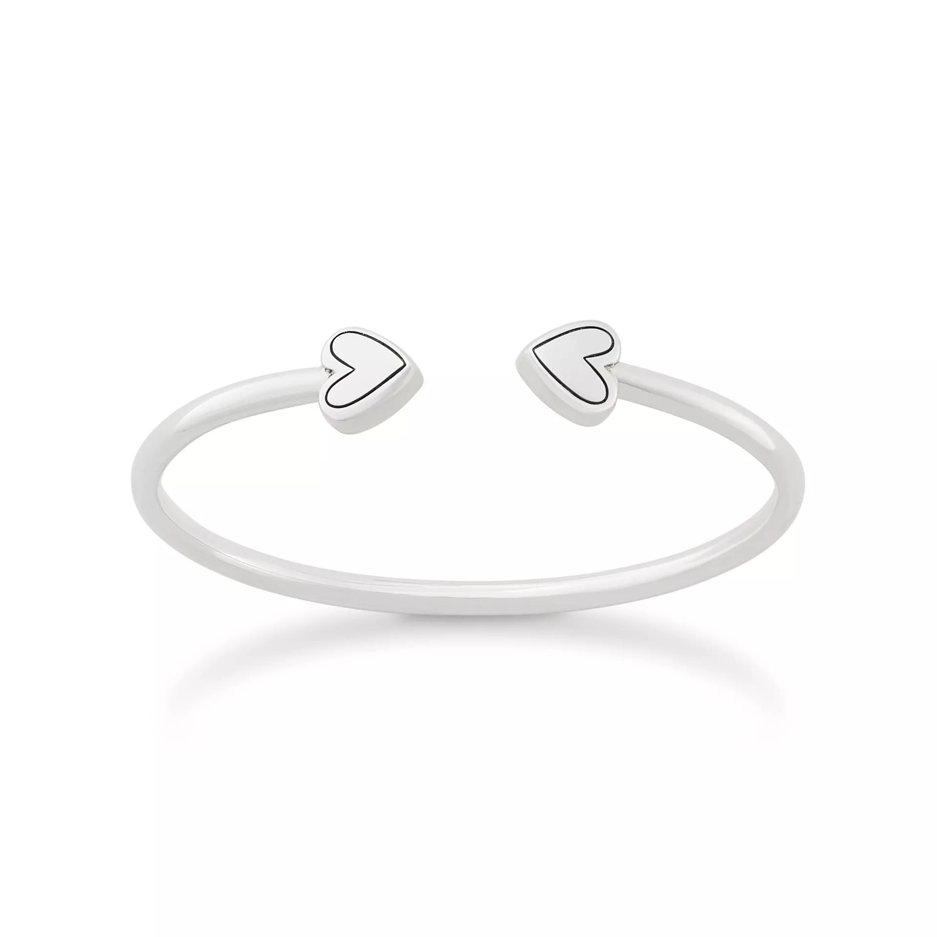 Two Hearts Flexible Cuff Bracelet