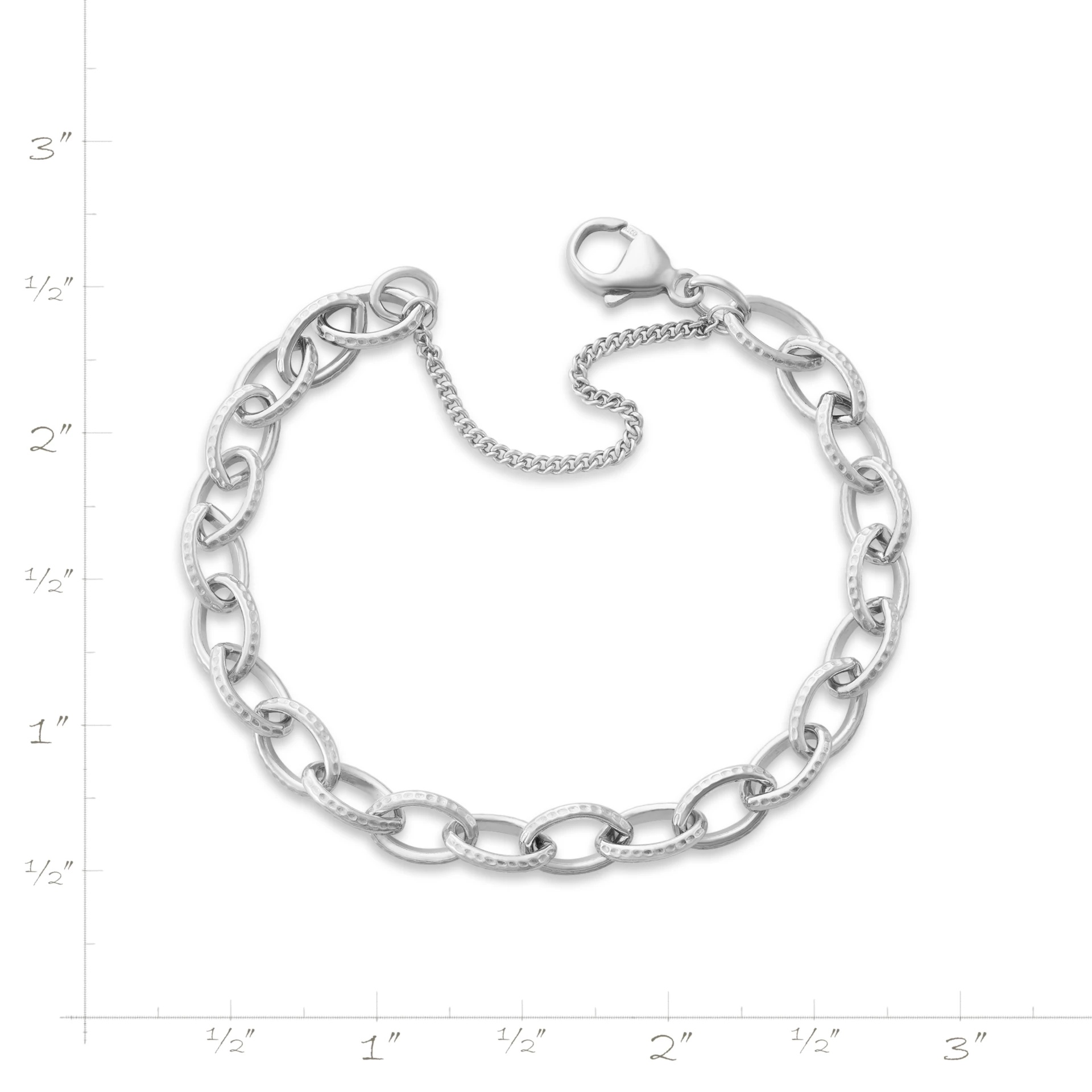 Textured Oval Charm Bracelet - Image 3