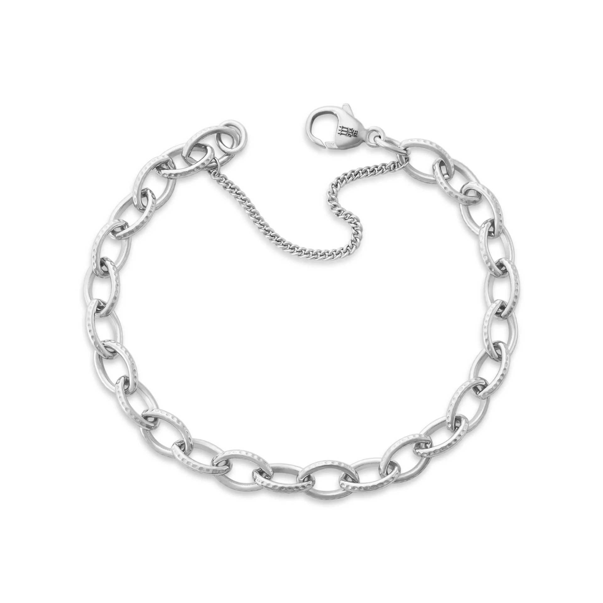 Textured Oval Charm Bracelet