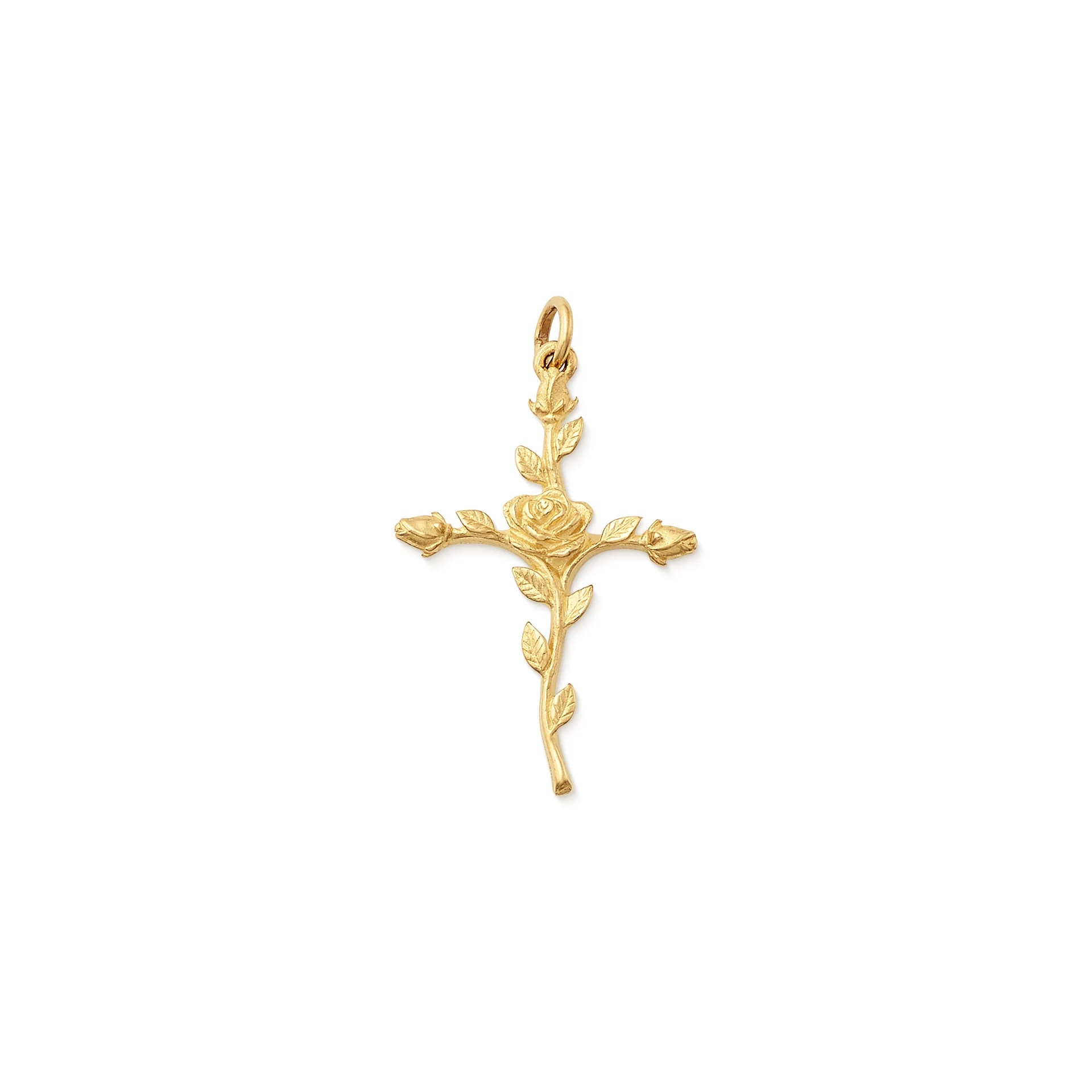 Rosebud Cross Pendant