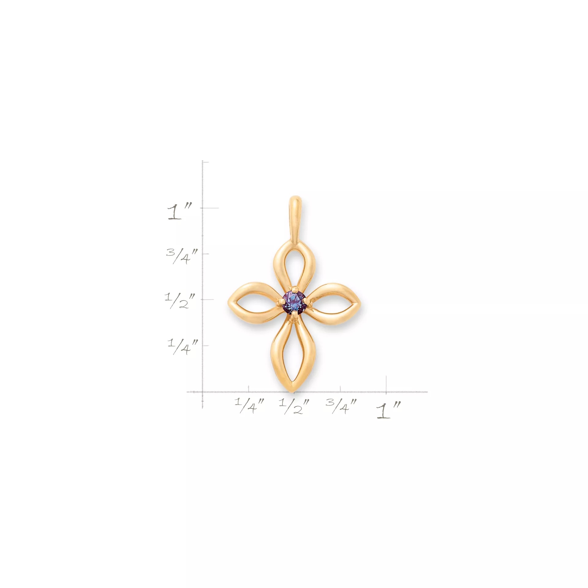 Avery Remembrance Birthstone Cross Pendant - Image 3