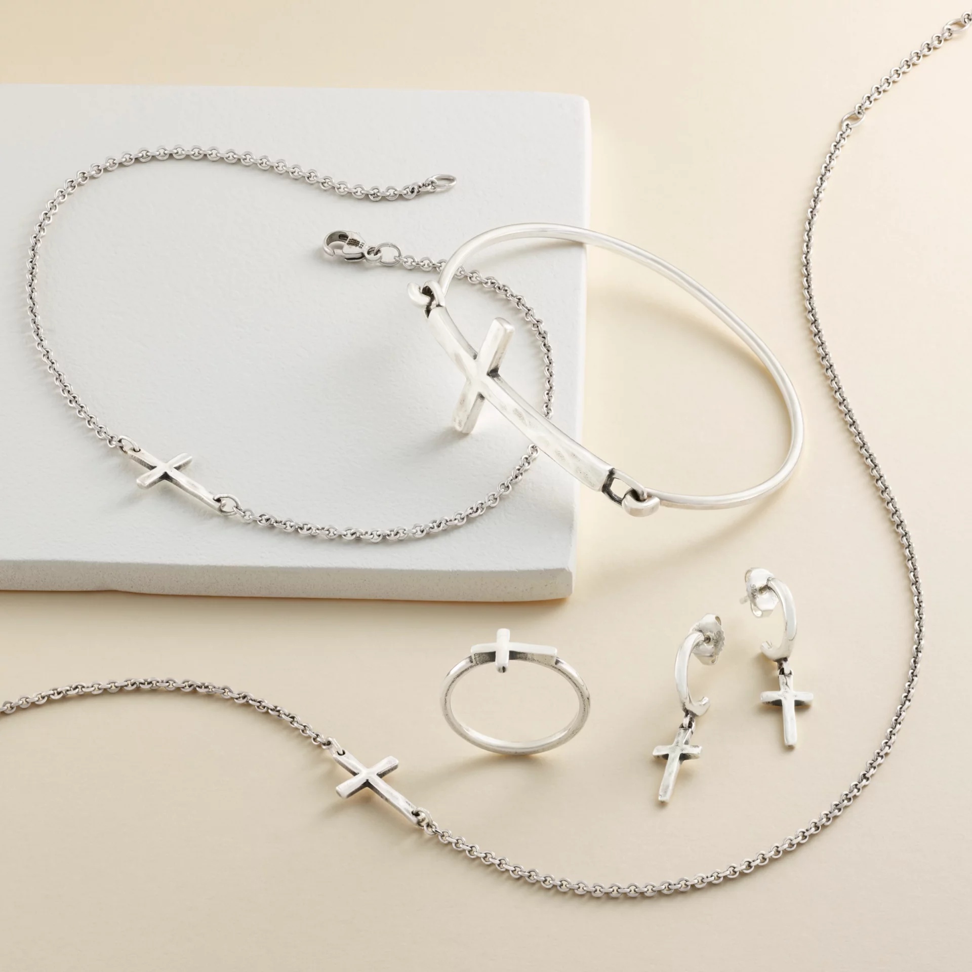 Horizon Cross Hoop Dangle EarShop All Rings - Image 3