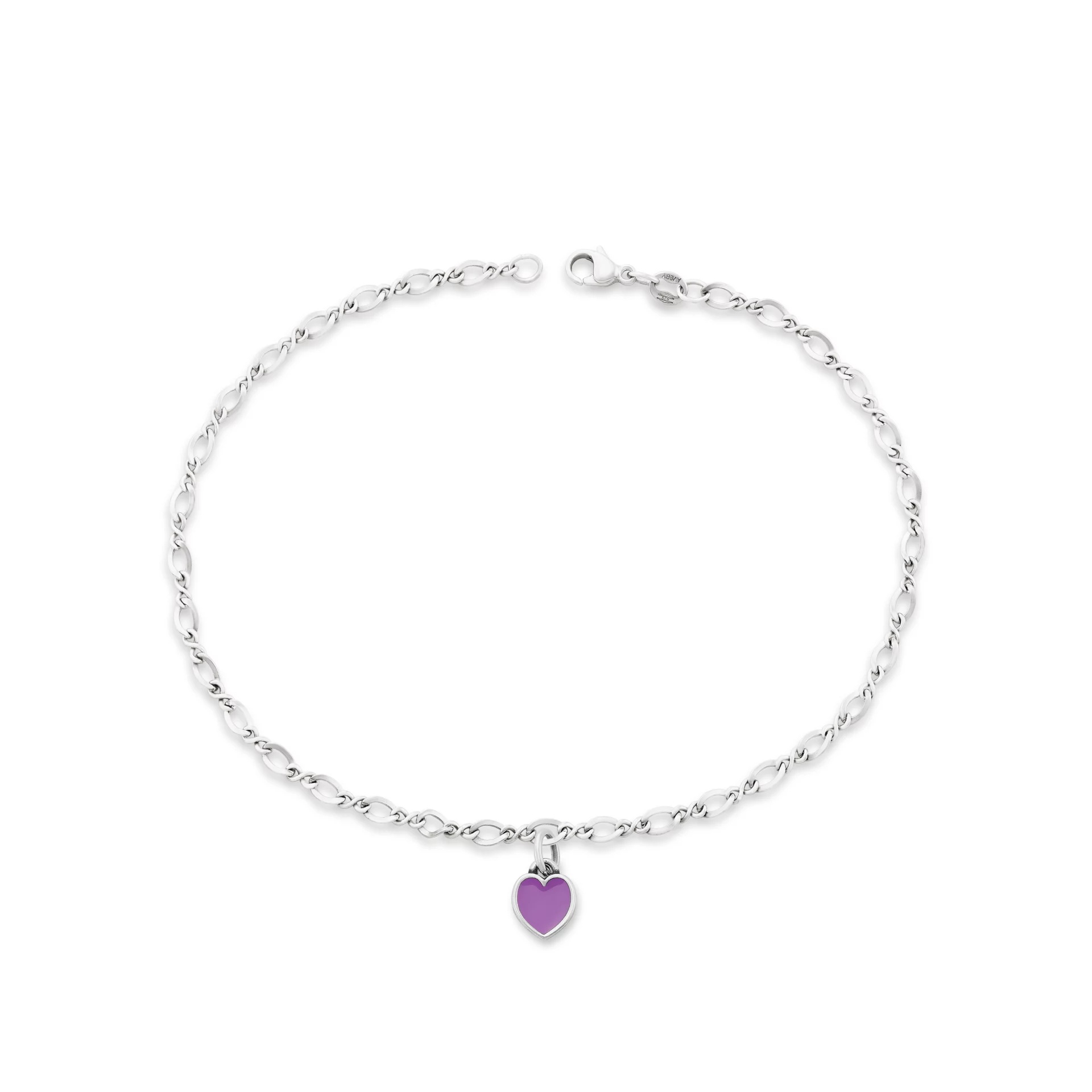 Enamel Connected Hearts Anklet