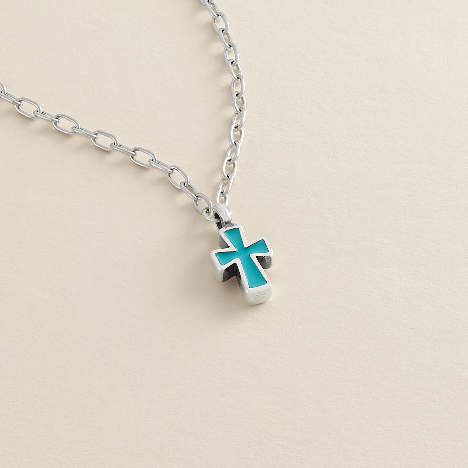 Enamel Petite Cross Necklace - Image 3