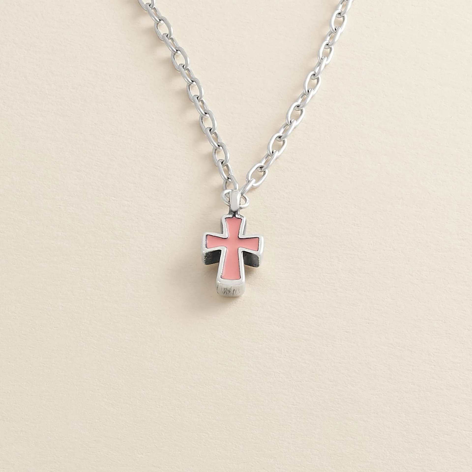 Enamel Petite Cross Necklace - Image 3