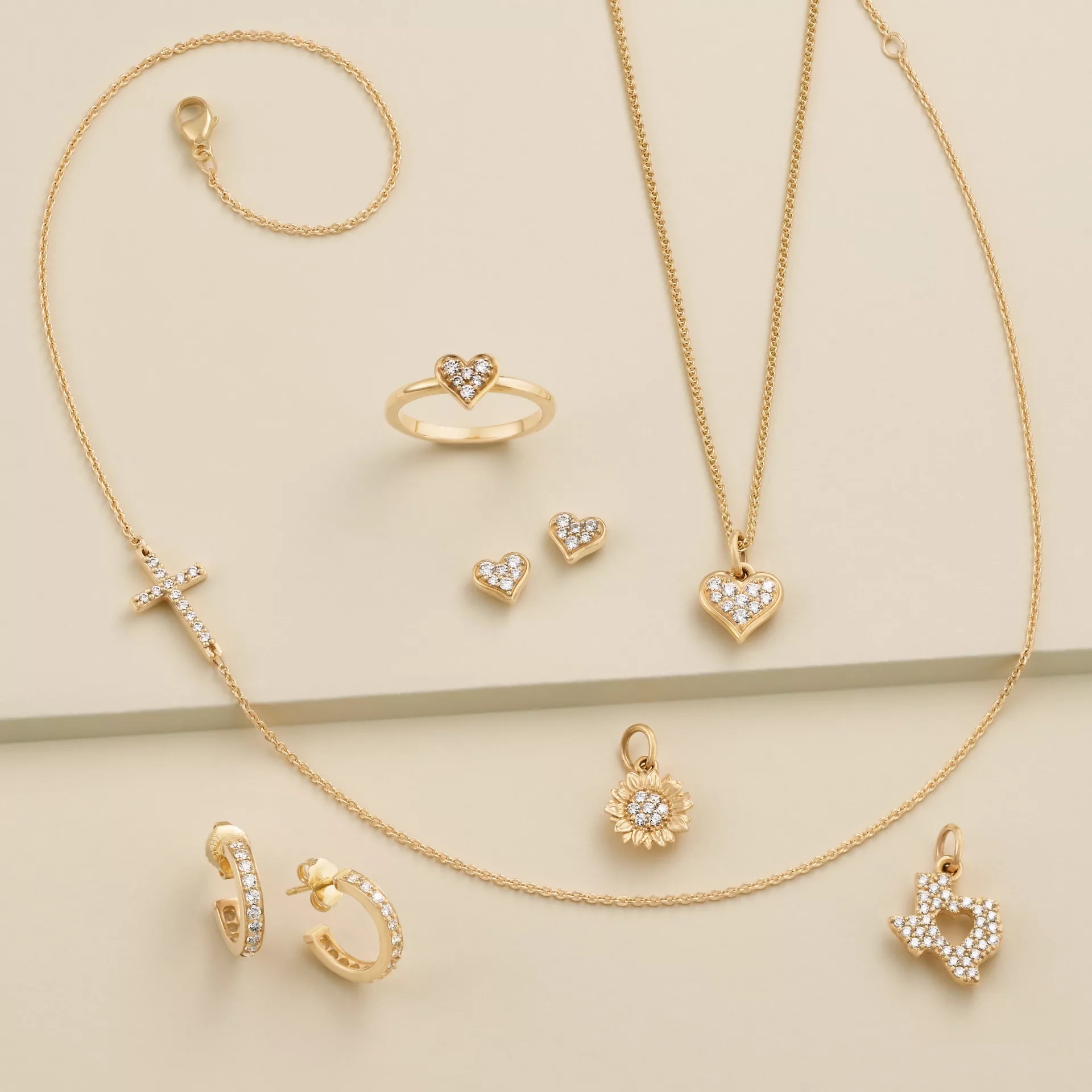 Delicate Pave Diamond Horizon Cross Necklace - Image 5